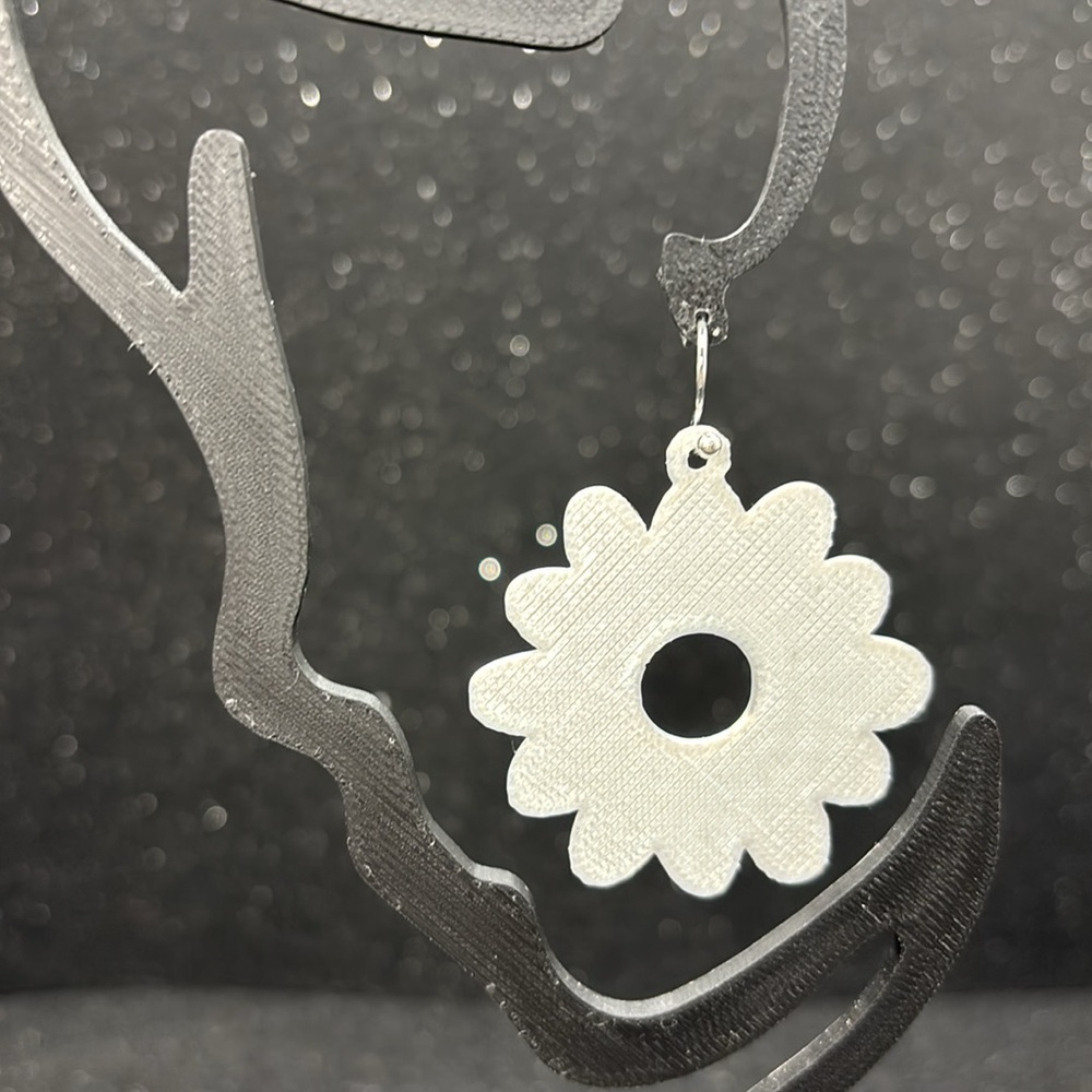 White Floral Earrings - Picture 3 of 4